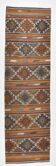 Vintage Handmade Wool Runner, Muted Color Kilim Runner, 81x279 Cm