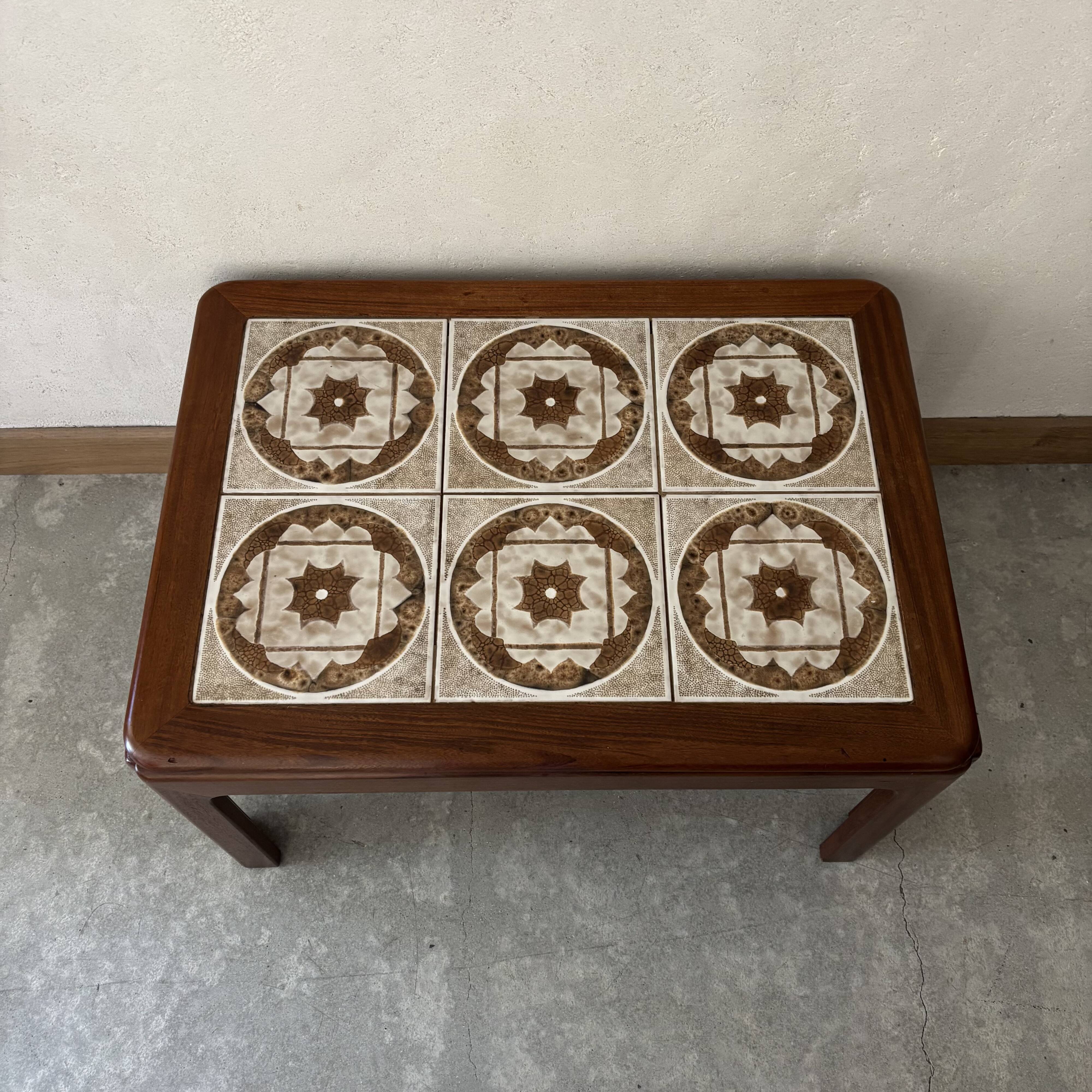 Coffee Table in Teak and Tiles