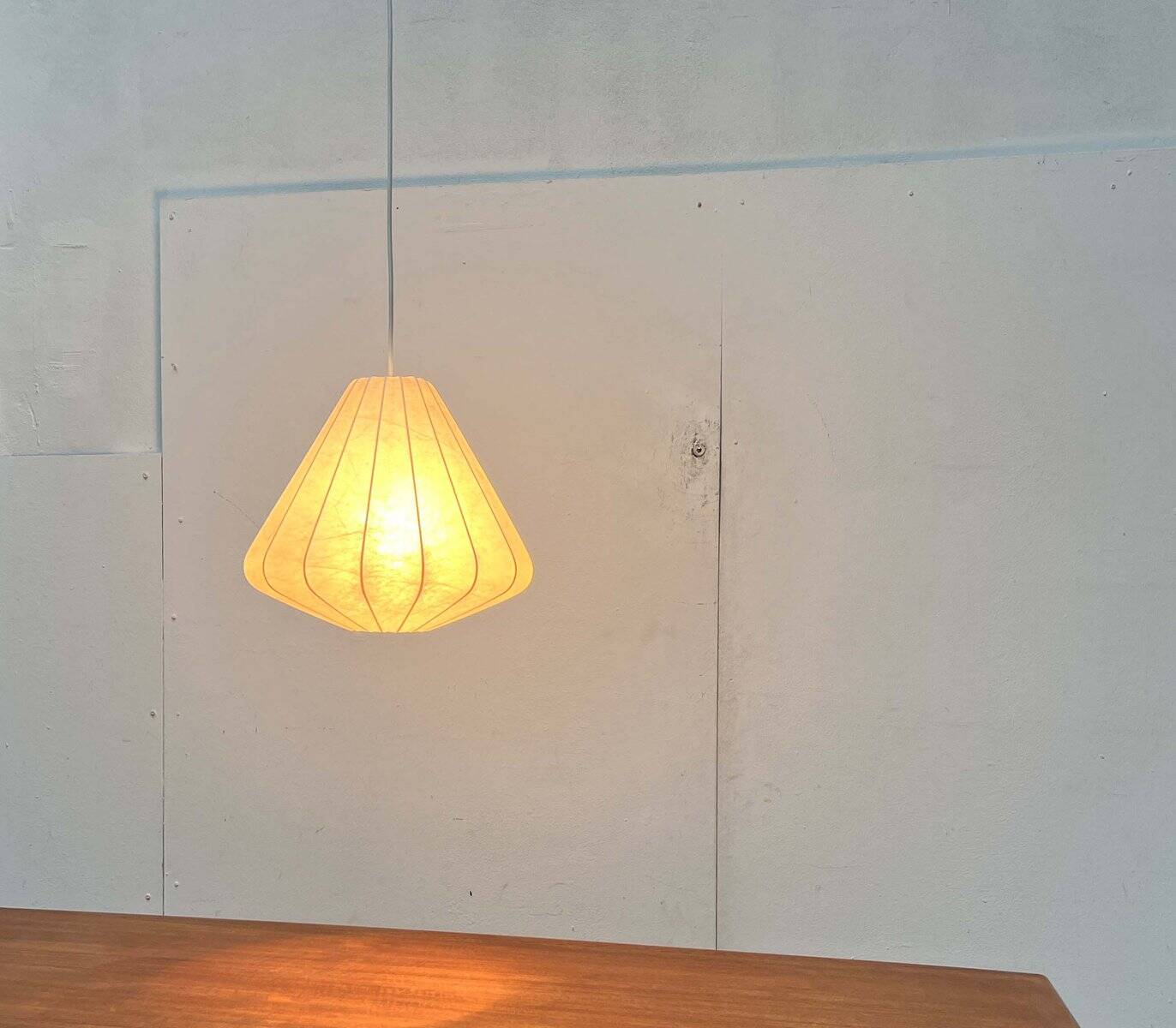 Modern mid-century Cocoon pendant lamp by Friedel Wauer for Goldkant Leuchten, Germany, 1960s.