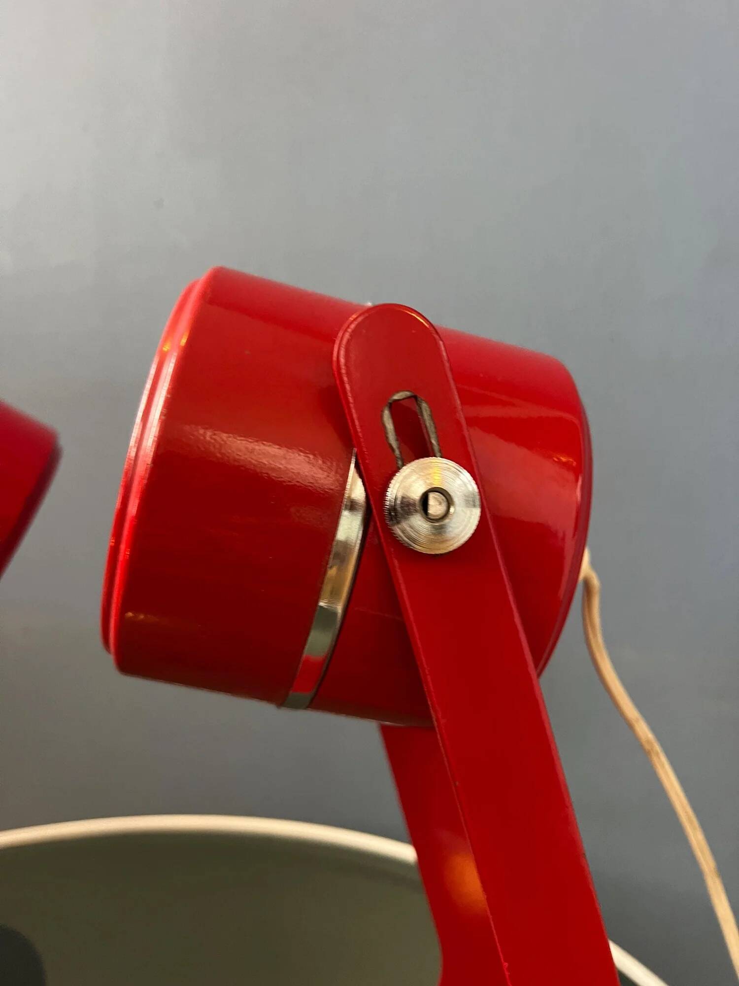 Set (2) of vintage red space age desk lamps