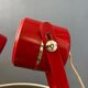Set (2) of vintage red space age desk lamps