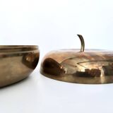 Paire de Cendriers / Vide-Poche et Boîte de Rangement en Laiton Plaqué Argent par Casa Padrino