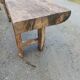 Old wooden workbench furniture by trade with vice