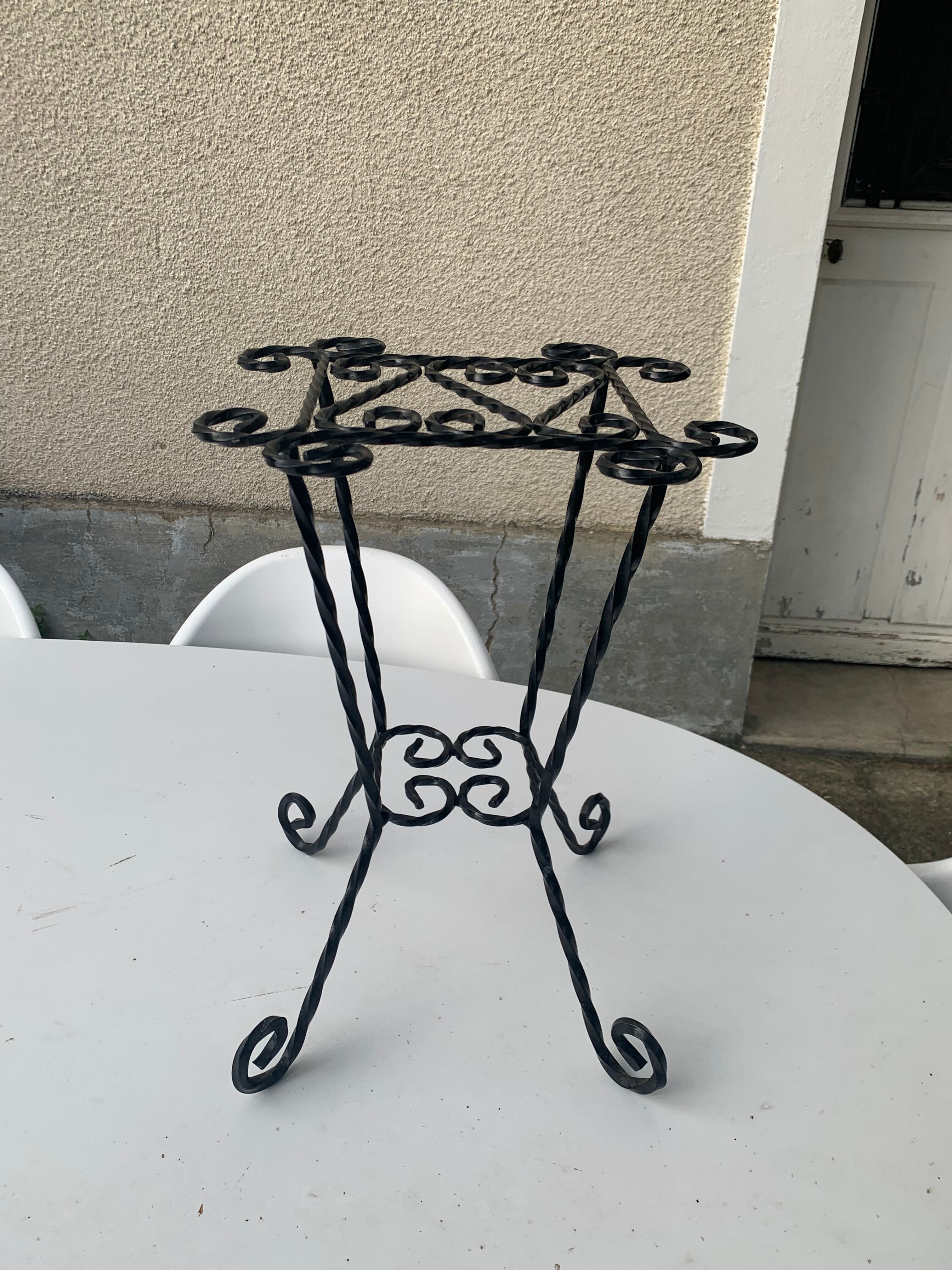 Wrought iron door twisted black vintage 1960