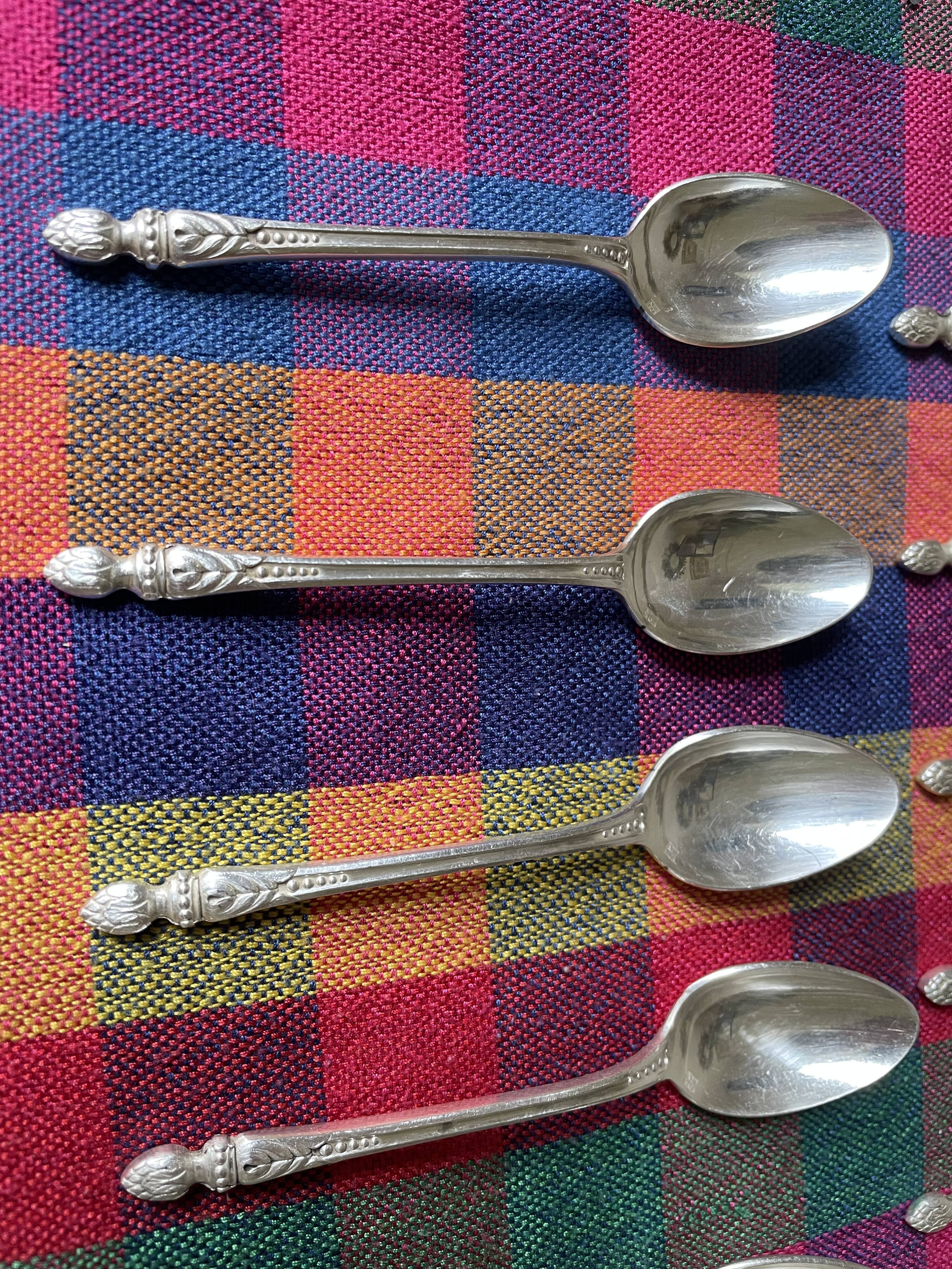 Apollo silver metal mocha spoons