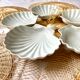 5 scallops antique porcelain cups