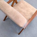 1960 Mid Century Easy Chair Model B 310 Var in Beige Velvet