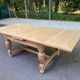 Art Deco monastery dining table, extendable, stripped in solid oak 230.