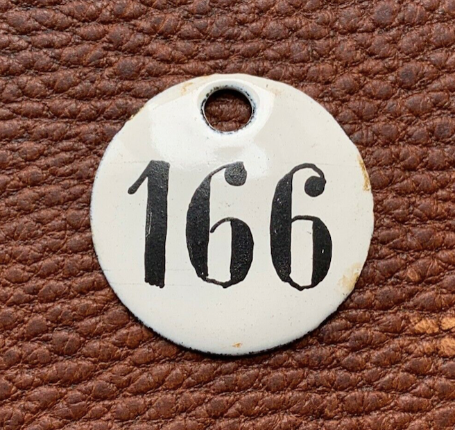 Vintage Enamel Train Seat Numbers from Europe Lucky Number House Number Room