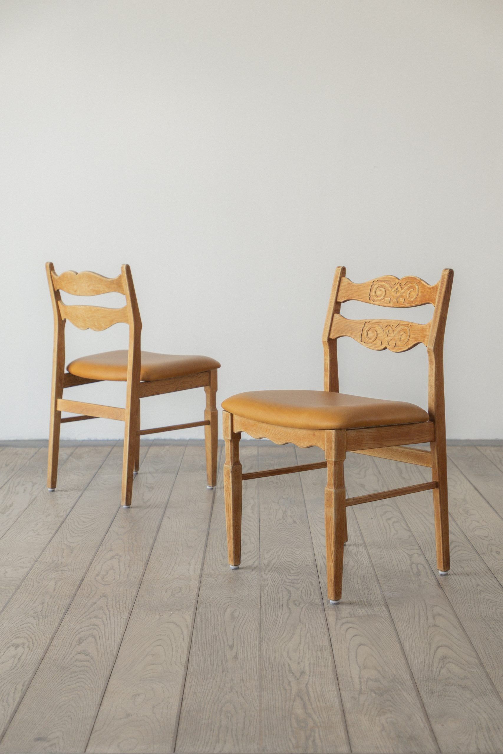 Henning Kjærnulf, solid oak, dining chair (set of seven)