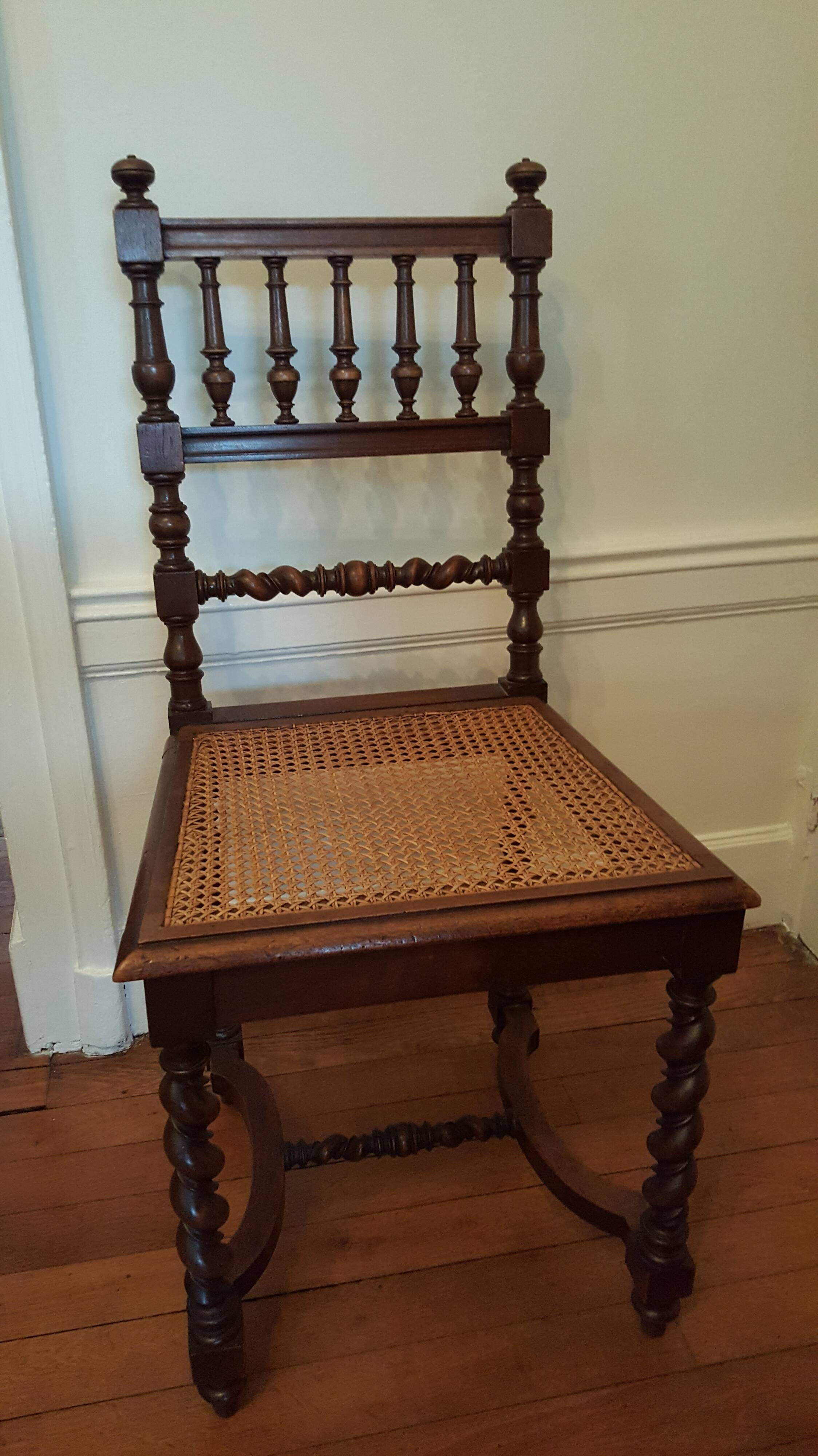 Chairs cannees henri 2 in walnut lot of 4