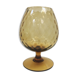 Empoli cup vase in amber yellow glass 1950