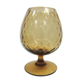 Empoli cup vase in amber yellow glass 1950
