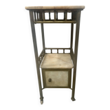 Art Deco bedside table in brass and veined marble, 20th century