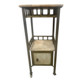 Table de chevet Art Déco en laiton et marbre veiné XX siècle