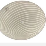 Murano Glass White Swirl Flushmounts Set of 2