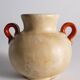 Art Deco Ceramic Beige Vase with Red Handles by Anna-Lisa Thomson, Upsala Ekeby