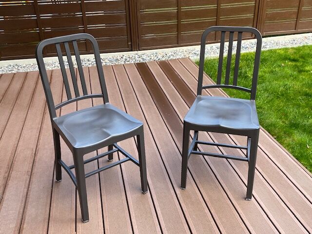 Navy emeco anthracite chairs