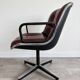 Charles Pollock Executive Armchair for Knoll Vintage Bordeaux Leather 1970