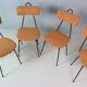 Set of 4 Italian dining chairs newly upholstered 1950s