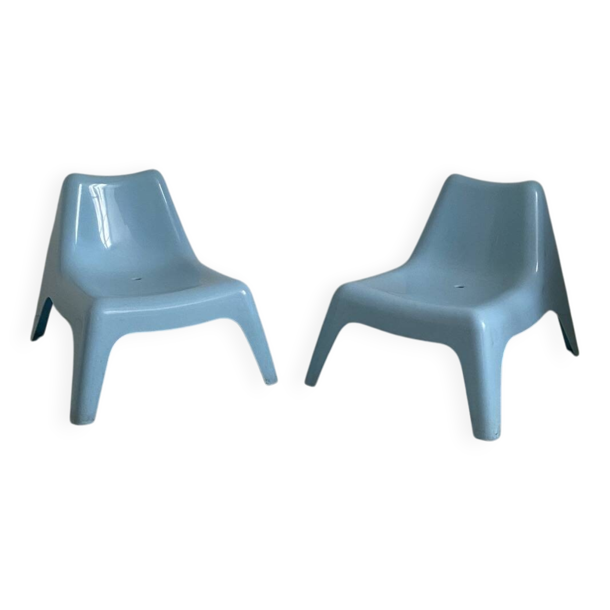 Pair of Bunso children's outdoor armchairs by Ikea Design Thomas Sandell