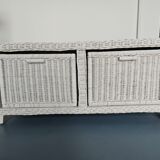 Rattan storage bench