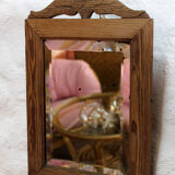 Small old wooden mirror  24x37cm