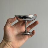 6 shiny stainless steel ice cream cups