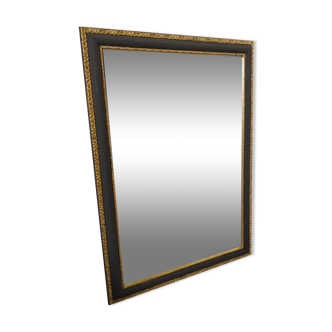 Miroir doré et polychromie kaki 48x68cm