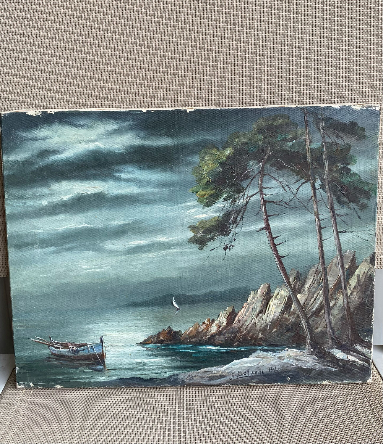 Marine painting on canvas