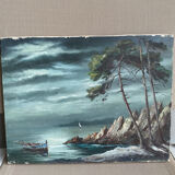 Marine painting on canvas