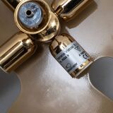 Vistosi Mid-Century Modern Italian Murano Glass and Brass Chandelier, 1960