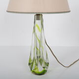 1950s glass table lamp by Kristalunie Maastricht, Netherlands
