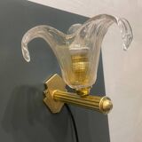 Venetian Murano Glass Brass Sconces Set of 2 1960’s