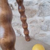 Wooden tripod stool with spool foot