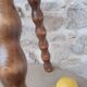 Tabouret tripode bois pied bobine
