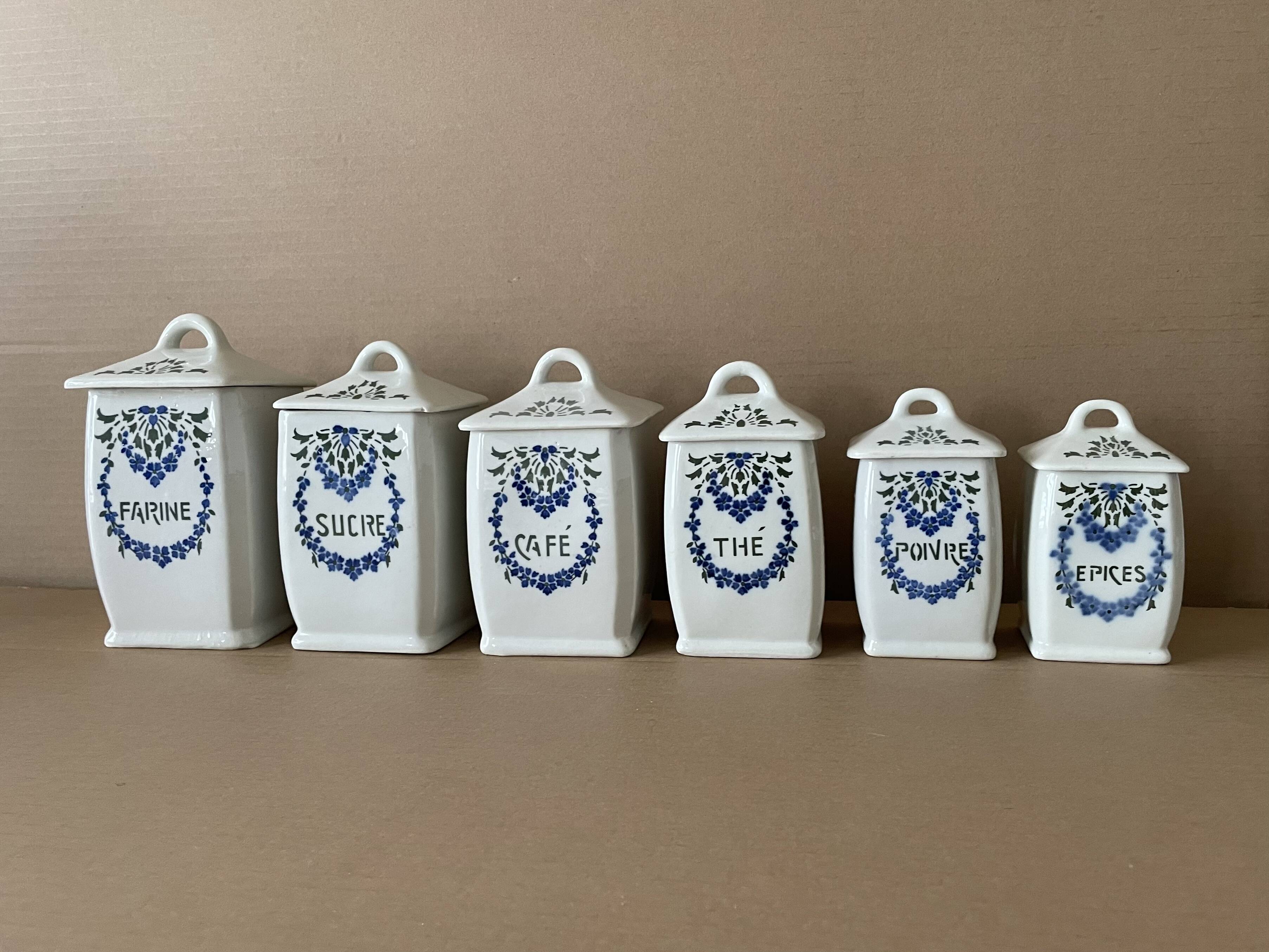 Set of 6 old spice jars