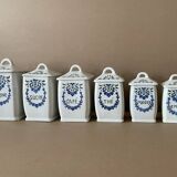 Set of 6 old spice jars