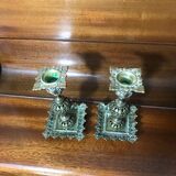 Pair of late 19th century bronze candlesticks