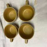 4 tasses à déjeuner en grès vintage
