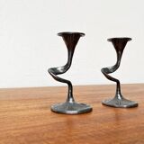 Amadeus candle holders from the Italian Brutalist series by Kurt Jesch for Fratelli Tonini, 1960s, set of 2.