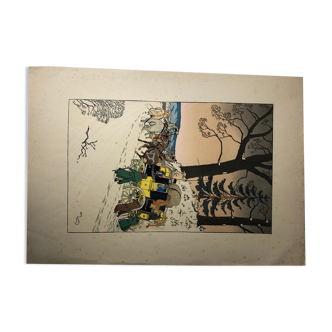 Harry Eliott Engraving Diligence under the snow