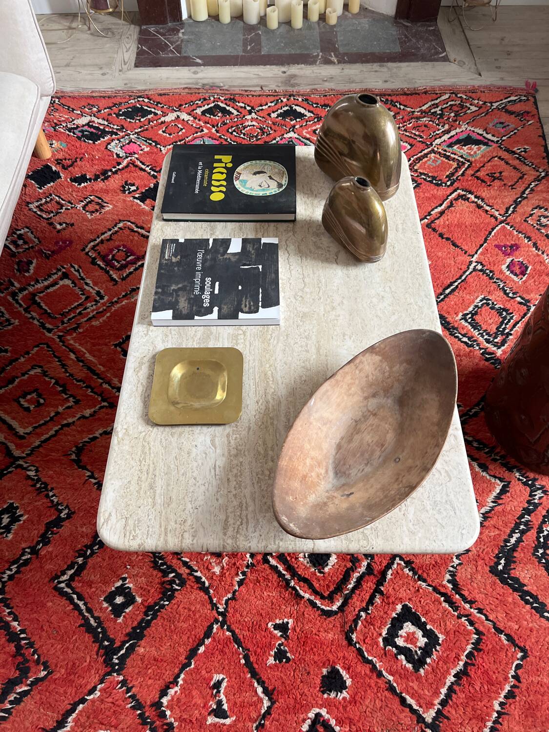 Vintage travertine coffee table