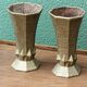 Pair of cast iron cone vases, art deco