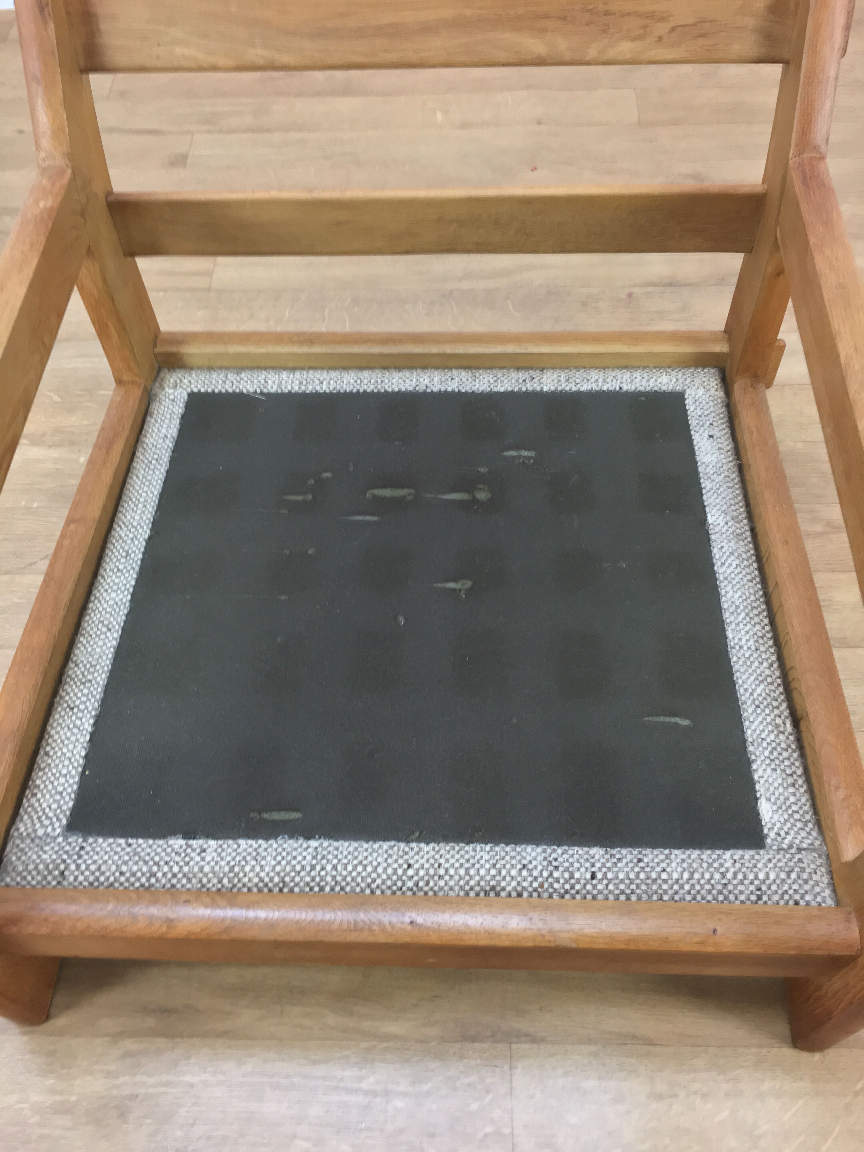 Brutalist chair with oak feathers