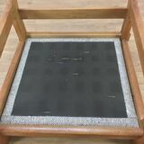 Brutalist chair with oak feathers