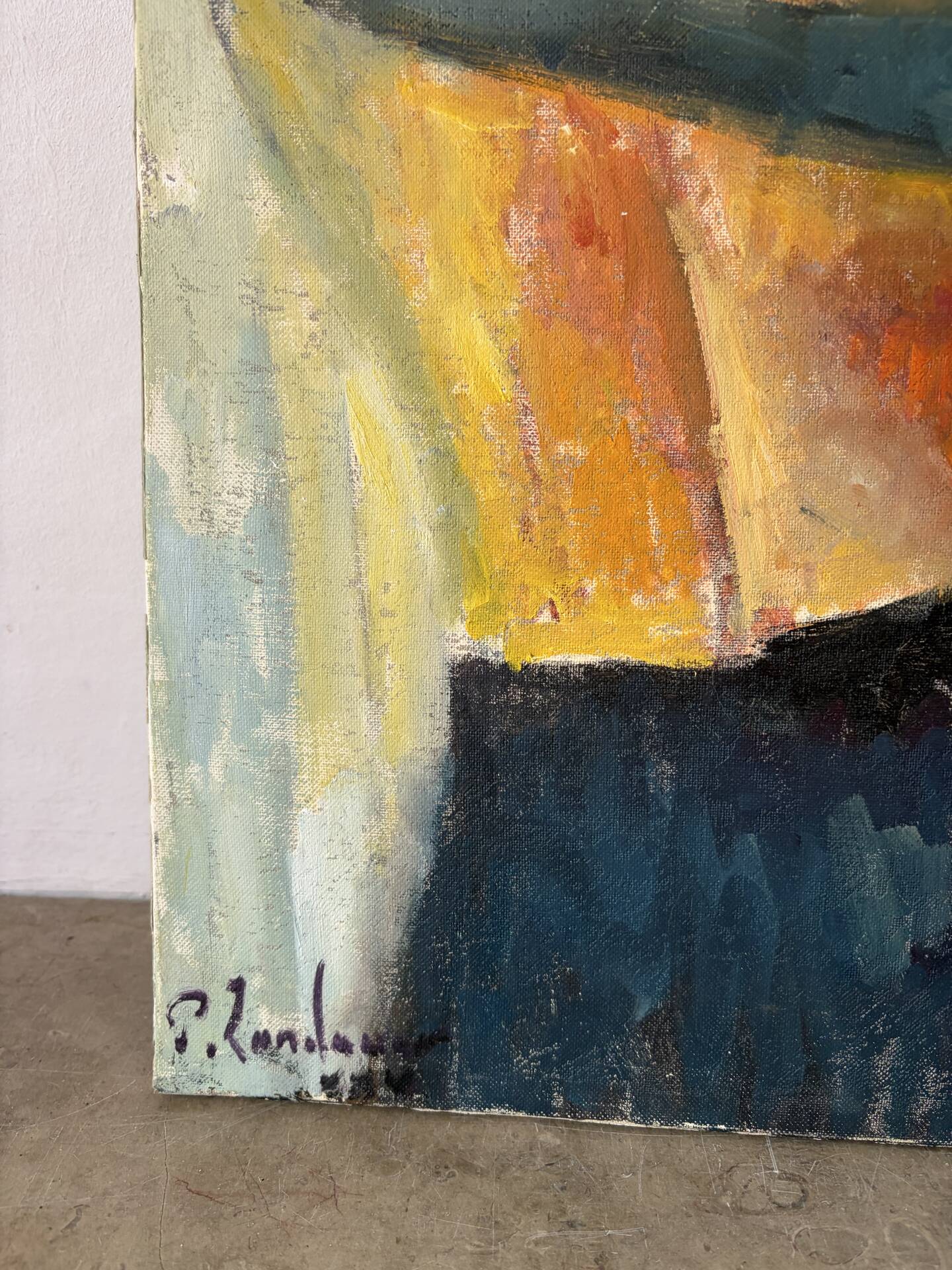 "The earring" oil on canvas signed Patrice Landauer