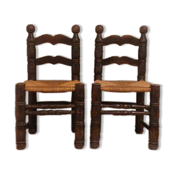 Paire de chaises brutalistes dans le goût de Dudouyt