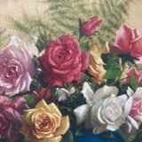 Bouquet of flowers signed L.Noireaut