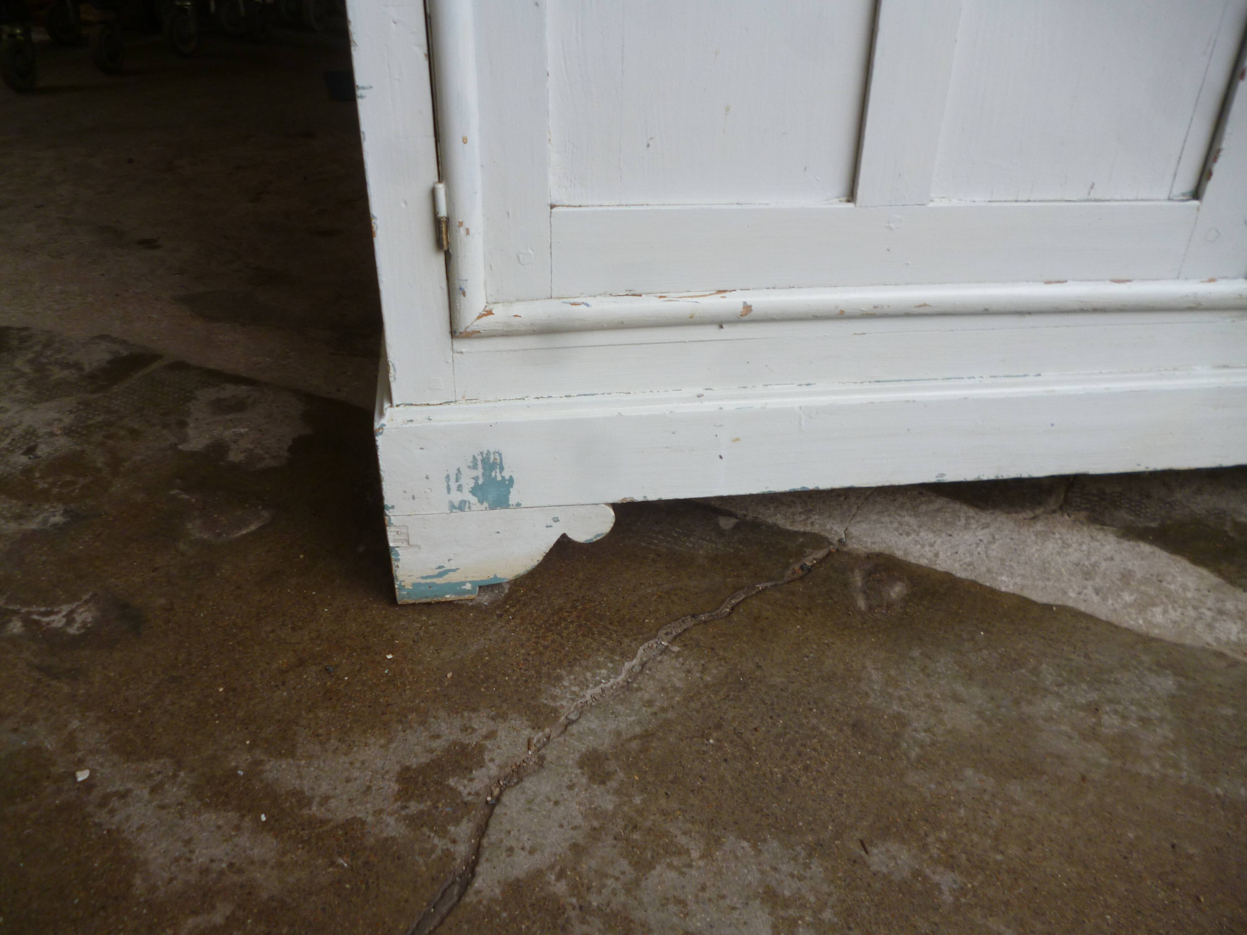 Old white patina workshop cabinet